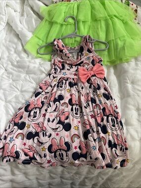 Little Sleepies Pink Minnie Mouse Bow-Front Casual Dress